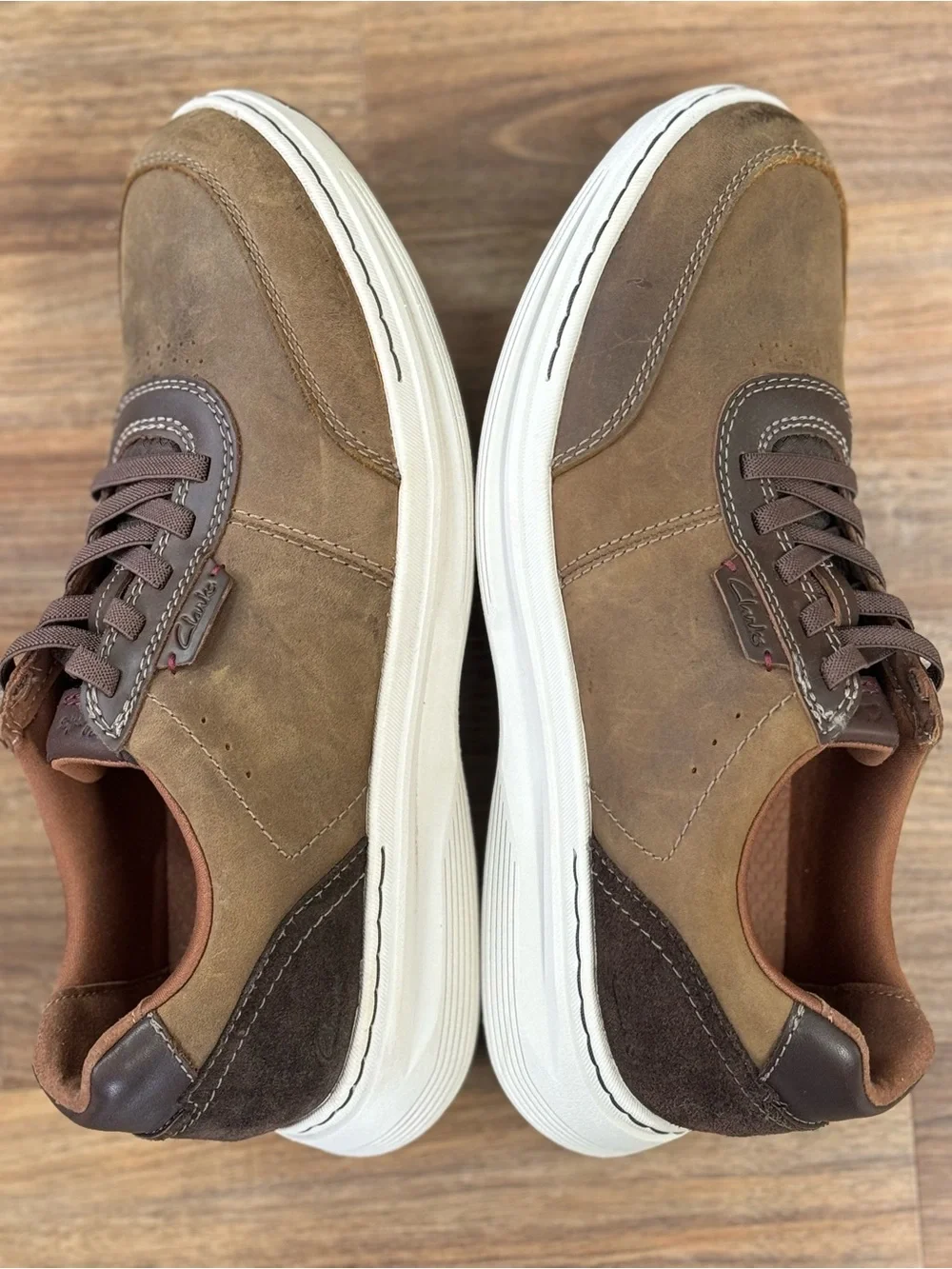 Clarks Collection Ultimate Comfort Brown Nubuck Leather Lace-Up Casual Men’s 8.5
